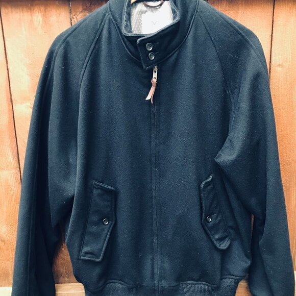 Maus & Hoffman Loro Piana Navy Wool Barracuda Bomber Jacket Size M - Picture 1 of 14
